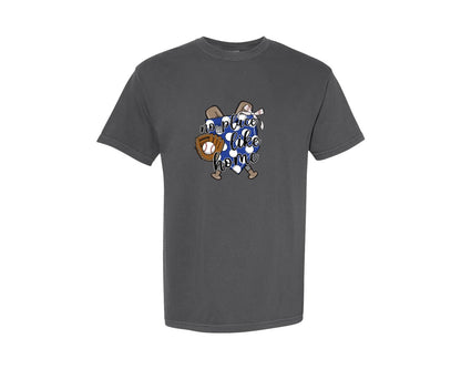 brand:Comfort Colors|color:Pepper|Retro Baseball Coquette 5 Graphic T-Shirt