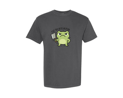 brand:Comfort Colors|color:Pepper|Peace Was Never An Option Frog Graphic T-Shirt