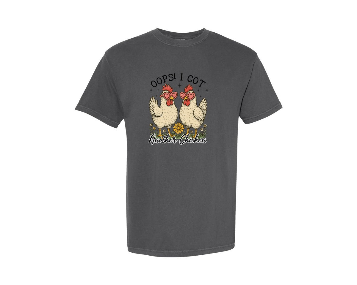 brand:Comfort Colors|color:Pepper|Oops I Got Another Chicken Pngfunny Graphic T-Shirt