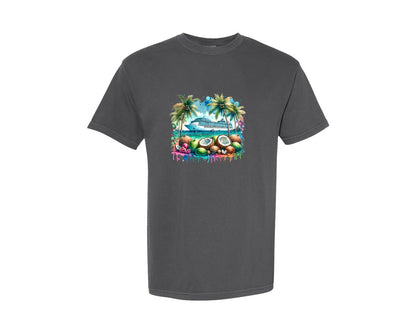 brand:Comfort Colors|color:Pepper|Cruise Ship Tropical Vacation 2 Graphic T-Shirt