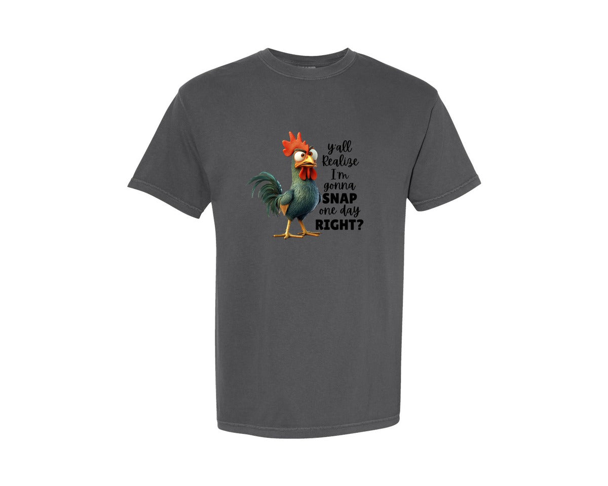 brand:Comfort Colors|color:Pepper|Crazy Chicken Yall Realize Graphic T-Shirt