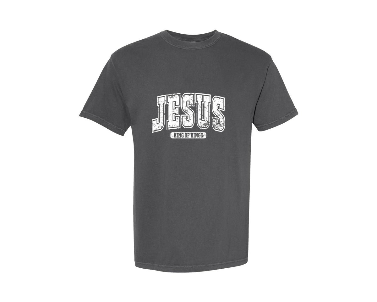 brand:Comfort Colors|color:Pepper|Jesus King Of Kings Christian S Graphic T-Shirt