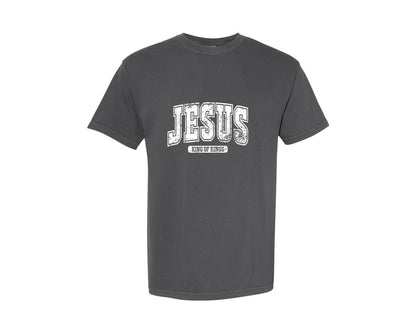 brand:Comfort Colors|color:Pepper|Jesus King Of Kings Christian S Graphic T-Shirt