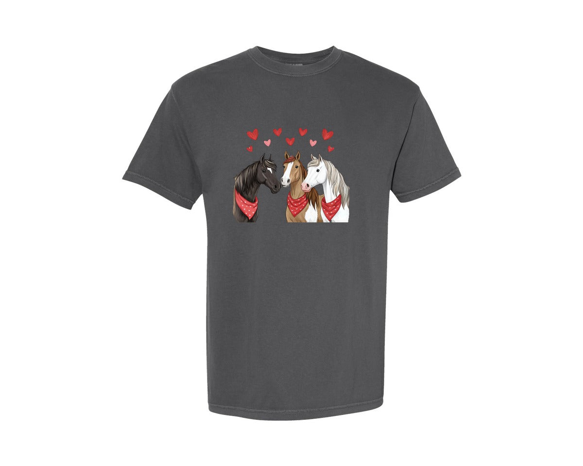 brand:Comfort Colors|color:Pepper|Valentine Horse Love Horse Graphic T-Shirt