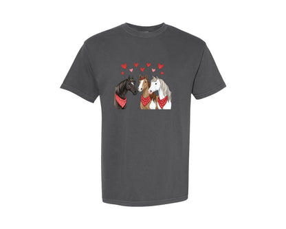 brand:Comfort Colors|color:Pepper|Valentine Horse Love Horse Graphic T-Shirt