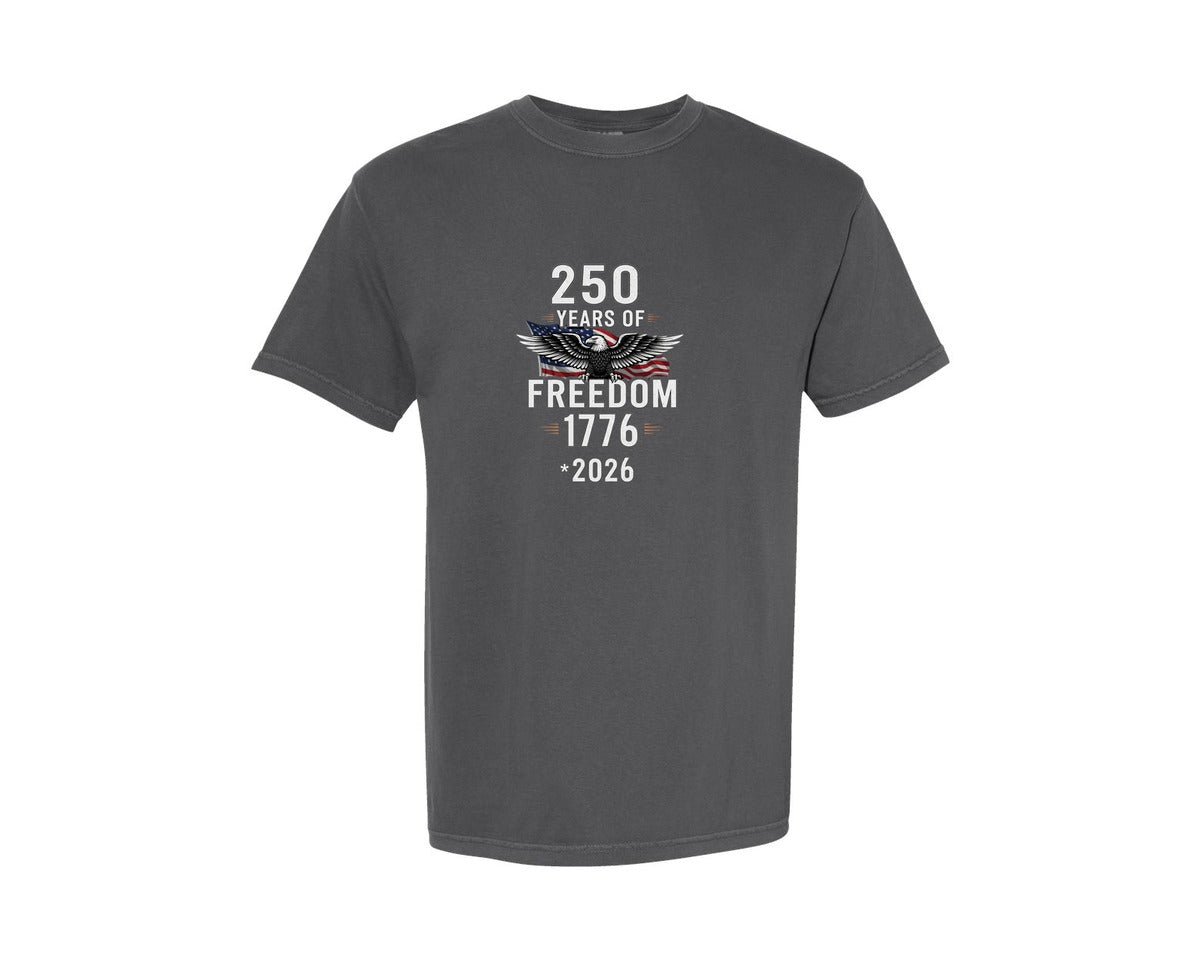 brand:Comfort Colors|color:Pepper|250Th Years Of Freedom Independence Graphic T-Shirt