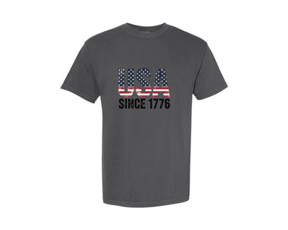 brand:Comfort Colors|color:Pepper|Vintage Usa Since 1776 Graphic T-Shirt