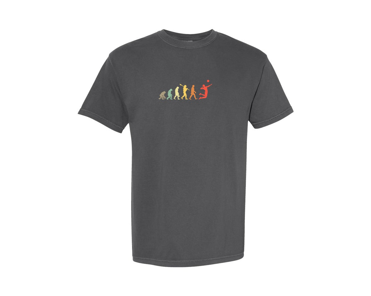 brand:Comfort Colors|color:Pepper|Evolution Retro Volleyball T Shirt Graphic T-Shirt