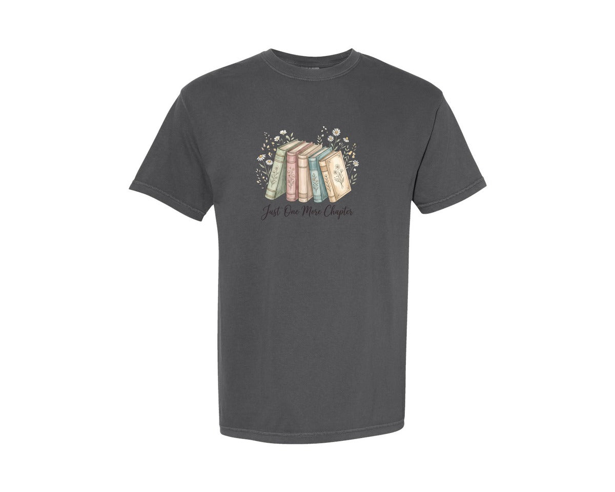 brand:Comfort Colors|color:Pepper|Just One More Chapter Book Graphic T-Shirt