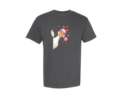 brand:Comfort Colors|color:Pepper|Cute Valentine Goose 4 Graphic T-Shirt