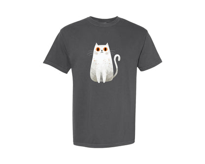 brand:Comfort Colors|color:Pepper|Halloween Ghost And Cat 18 Graphic T-Shirt