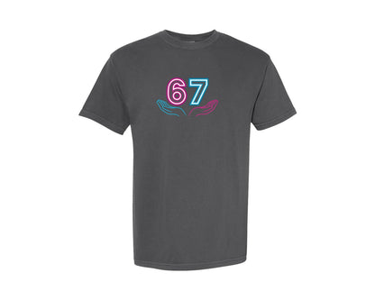 brand:Comfort Colors|color:Pepper|67 Hands Funny Six Seven 6 7 Meme Graphic T-Shirt