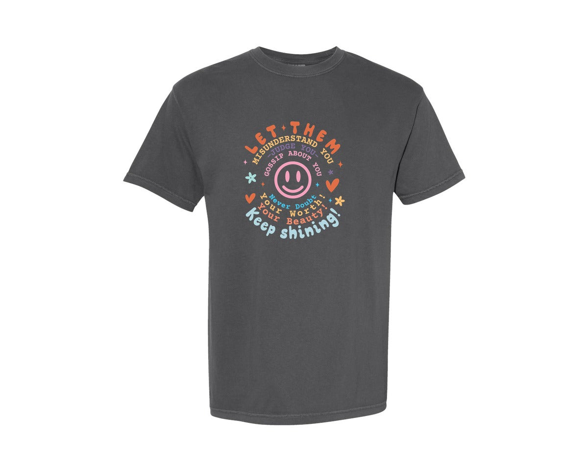 brand:Comfort Colors|color:Pepper|Let Them Keep Shining Inspirat Graphic T-Shirt