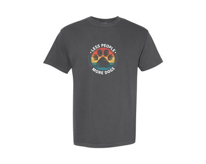 brand:Comfort Colors|color:Pepper|Less People More Dogs Funny Dog Graphic T-Shirt