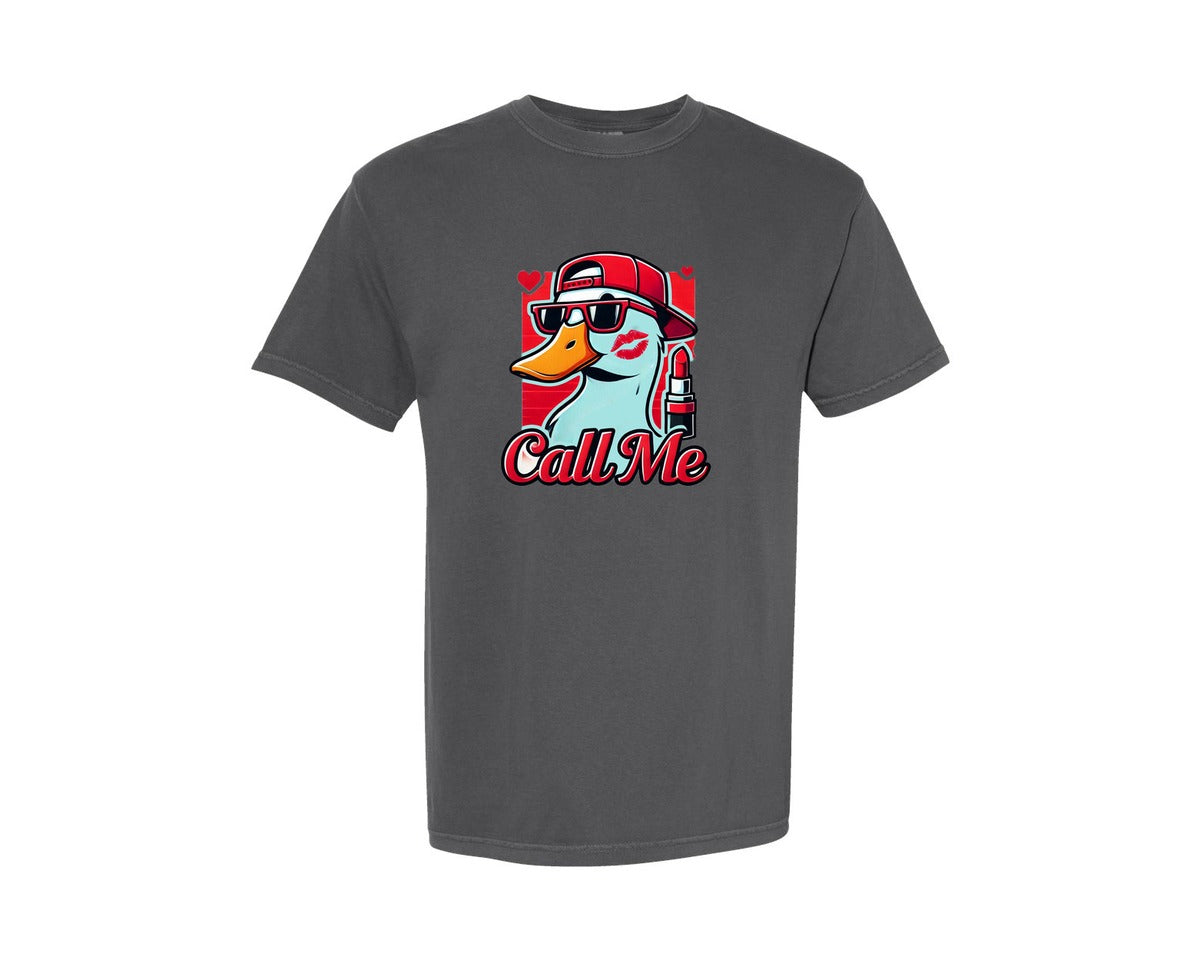 brand:Comfort Colors|color:Pepper|Boys Valentines Valentines Duck Graphic T-Shirt