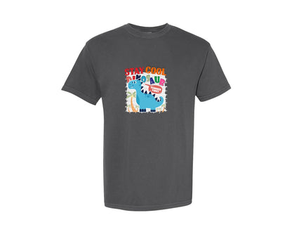 brand:Comfort Colors|color:Pepper|Cute Dinosaur Cartoon T Shirt Design Graphic T-Shirt