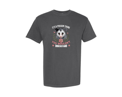brand:Comfort Colors|color:Pepper|Cute Possum T Shirt Design Graphic T-Shirt