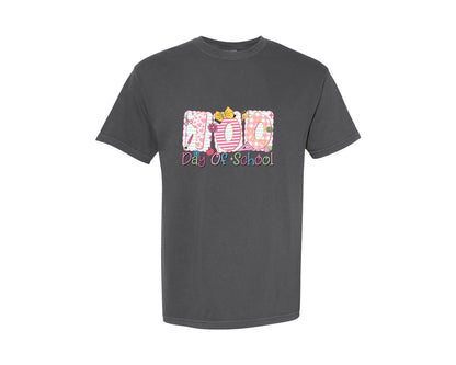 brand:Comfort Colors|color:Pepper|100 Days Of School Cute Doodle Graphic T-Shirt