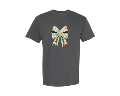 brand:Comfort Colors|color:Pepper|100 Day Of School Coquettebow T Shirt Graphic T-Shirt