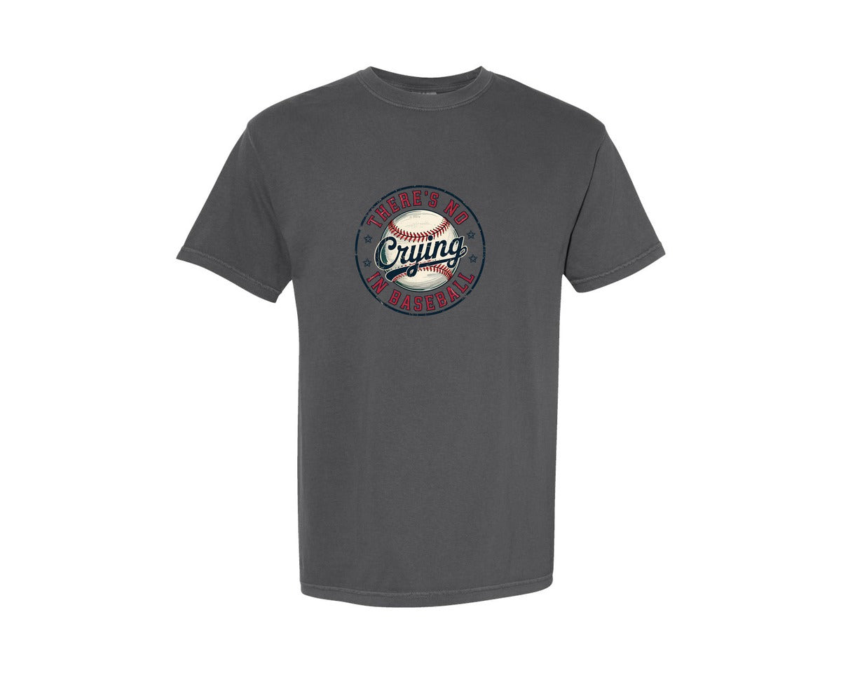 brand:Comfort Colors|color:Pepper|Theres No Crying In Baseball Shirt 2 Graphic T-Shirt