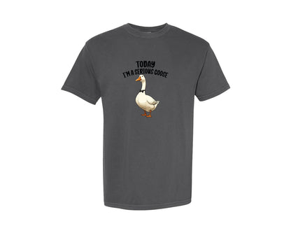 brand:Comfort Colors|color:Pepper|Today Im A Serious Goose Meme Graphic T-Shirt