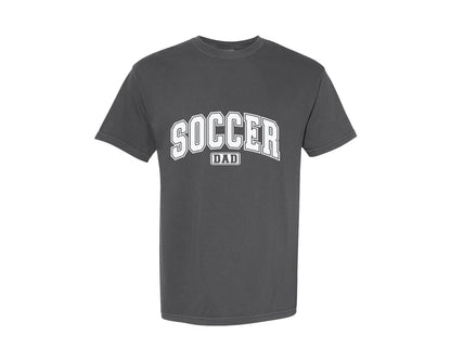 brand:Comfort Colors|color:Pepper|Soccer Dad Varsity Sports Daddy Graphic T-Shirt