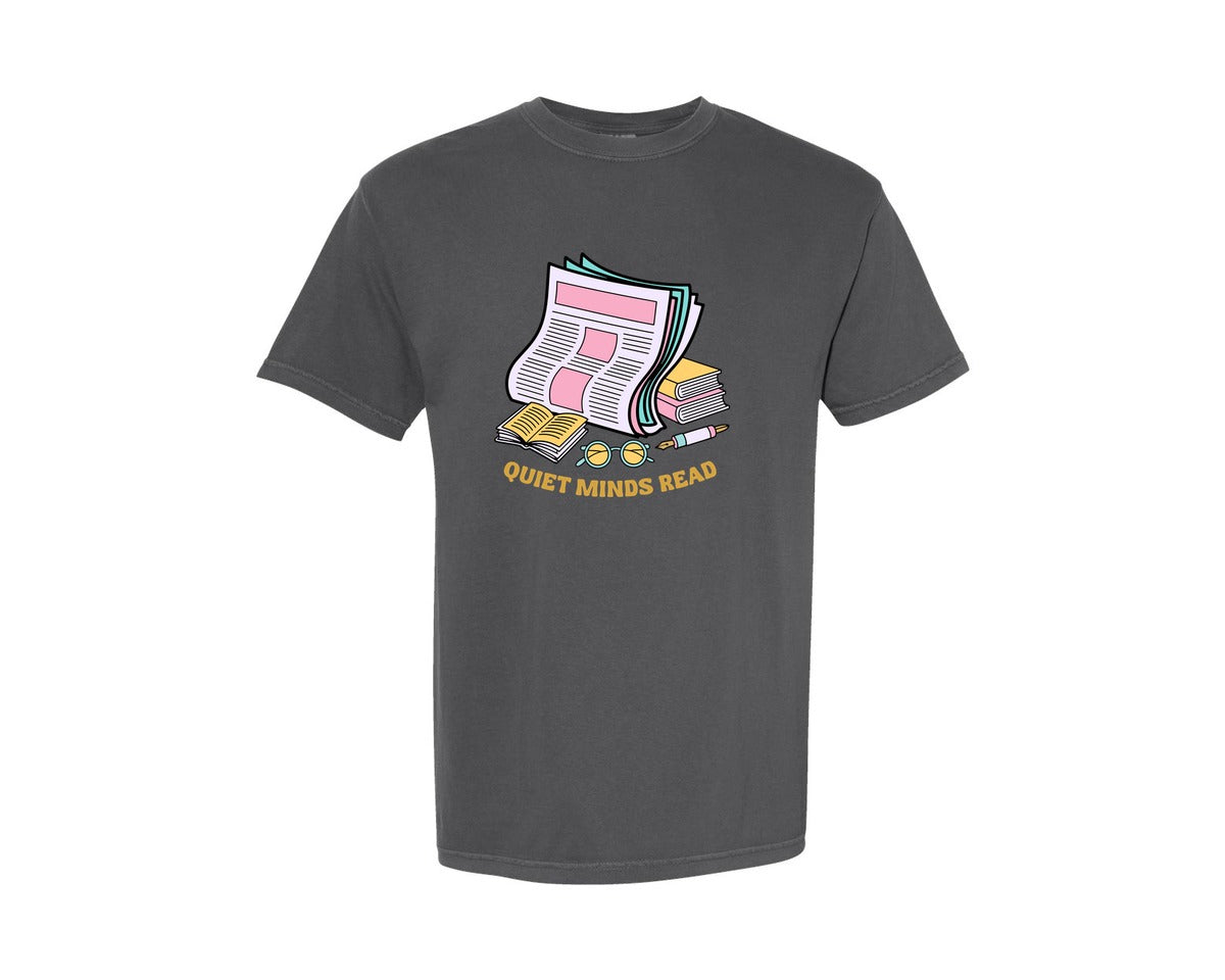brand:Comfort Colors|color:Pepper|Quiet Minds Read T Shirt Graphic T-Shirt