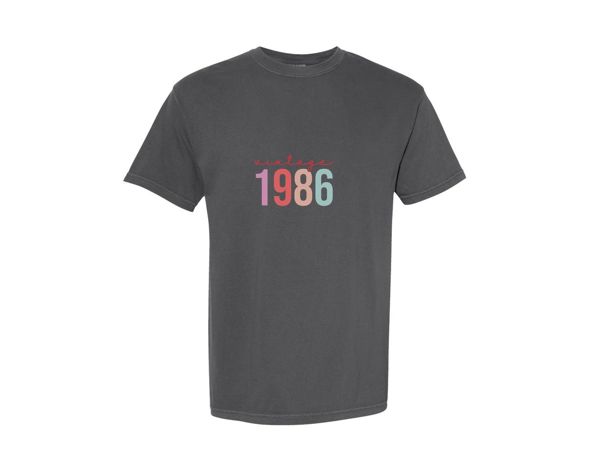 brand:Comfort Colors|color:Pepper|Chapter 40 Vintage 1986 Graphic T-Shirt
