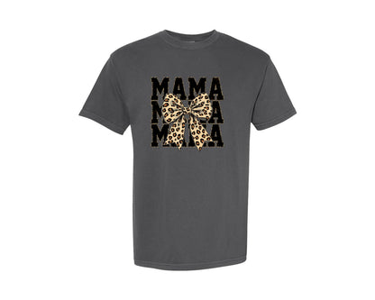 brand:Comfort Colors|color:Pepper|Leopard Print Mama Coquette Graphic T-Shirt