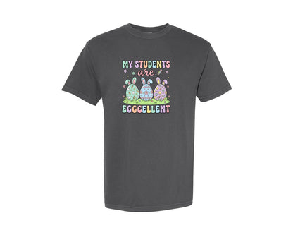 brand:Comfort Colors|color:Pepper|My Students Are Eggcellent Easter 2 Graphic T-Shirt