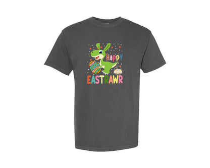 brand:Comfort Colors|color:Pepper|Happy Eastrawr Happy Easter Dinosaur 2 Graphic T-Shirt