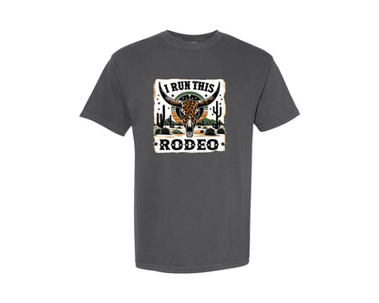 brand:Comfort Colors|color:Pepper|Leopard Print Longhorn Skull Rodeo Graphic T-Shirt