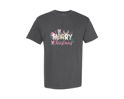 brand:Comfort Colors|color:Pepper|Merry Christmas Tree Merry Doodles Graphic T-Shirt