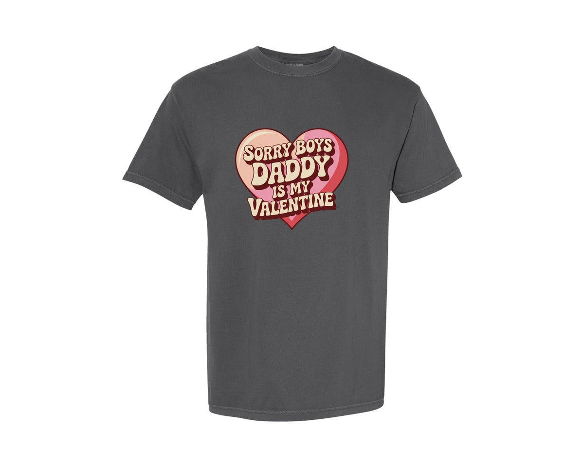 brand:Comfort Colors|color:Pepper|Daddy Is My Valentine 2 Graphic T-Shirt