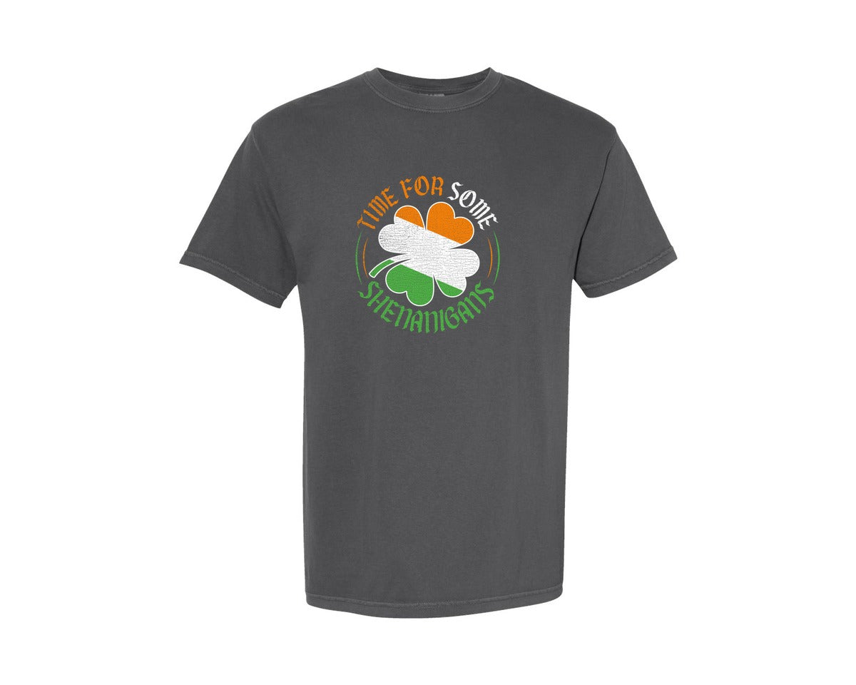brand:Comfort Colors|color:Pepper|Patricks Day Time For Some Shenanigans Graphic T-Shirt