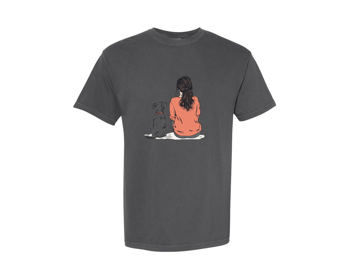 brand:Comfort Colors|color:Pepper|Girl And Dogs Best Friends 3 Graphic T-Shirt