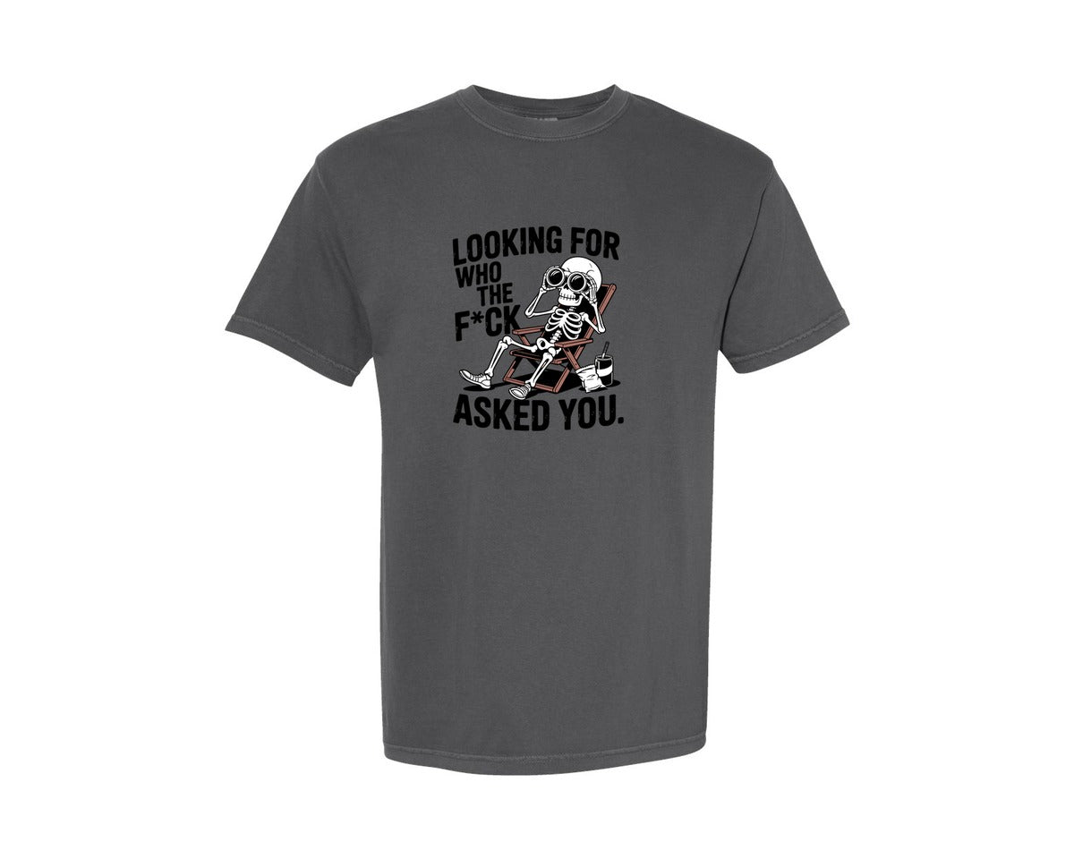 brand:Comfort Colors|color:Pepper|Funny Skeleton Quote Halloween Graphic T-Shirt