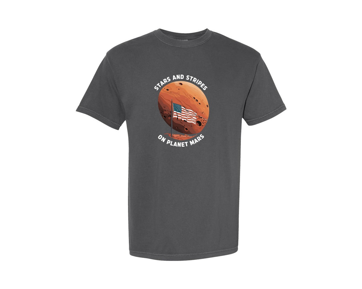 brand:Comfort Colors|color:Pepper|Stars And Stripes On Mars Graphic T-Shirt