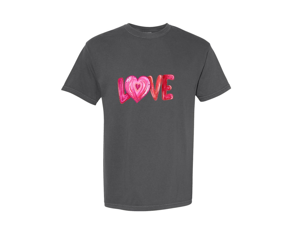 brand:Comfort Colors|color:Pepper|Valentines Day Love Valentine 6 Graphic T-Shirt
