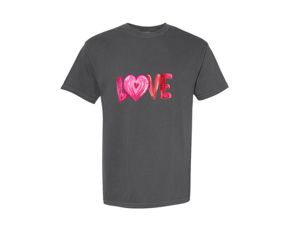 brand:Comfort Colors|color:Pepper|Valentines Day Love Valentine 6 Graphic T-Shirt
