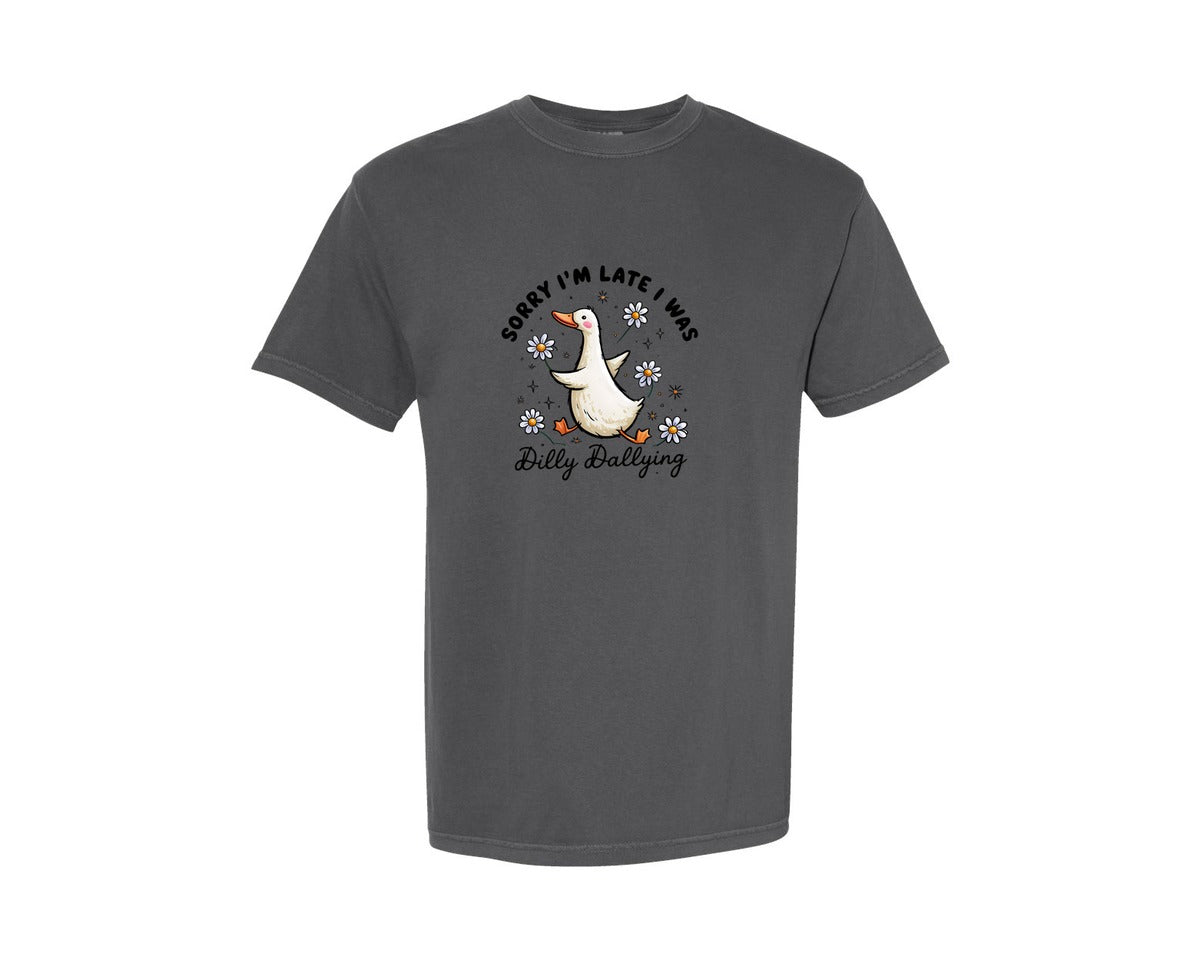 brand:Comfort Colors|color:Pepper|Vintage Duck Dilly Dallying Graphic T-Shirt