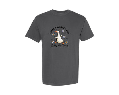 brand:Comfort Colors|color:Pepper|Vintage Duck Dilly Dallying Graphic T-Shirt