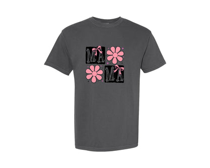 brand:Comfort Colors|color:Pepper|Mama Coquette Bow Mama Bow Graphic T-Shirt