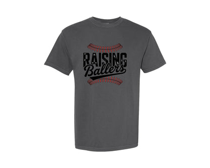 brand:Comfort Colors|color:Pepper|Raising Ballers Baseball Graphic T-Shirt