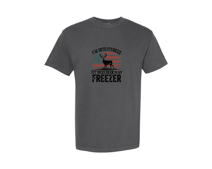 brand:Comfort Colors|color:Pepper|Hunting Fitness Deer In My Freezer Graphic T-Shirt