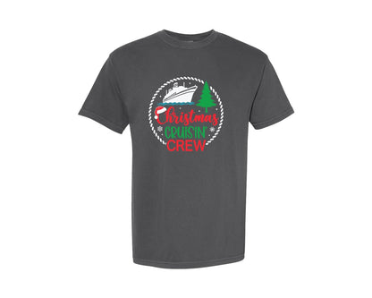 brand:Comfort Colors|color:Pepper|Christmas Cruising Crew Family Cruise Graphic T-Shirt