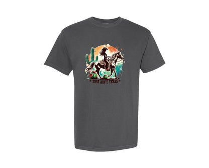 brand:Comfort Colors|color:Pepper|Western Cowgirl This Aint Texas Graphic T-Shirt