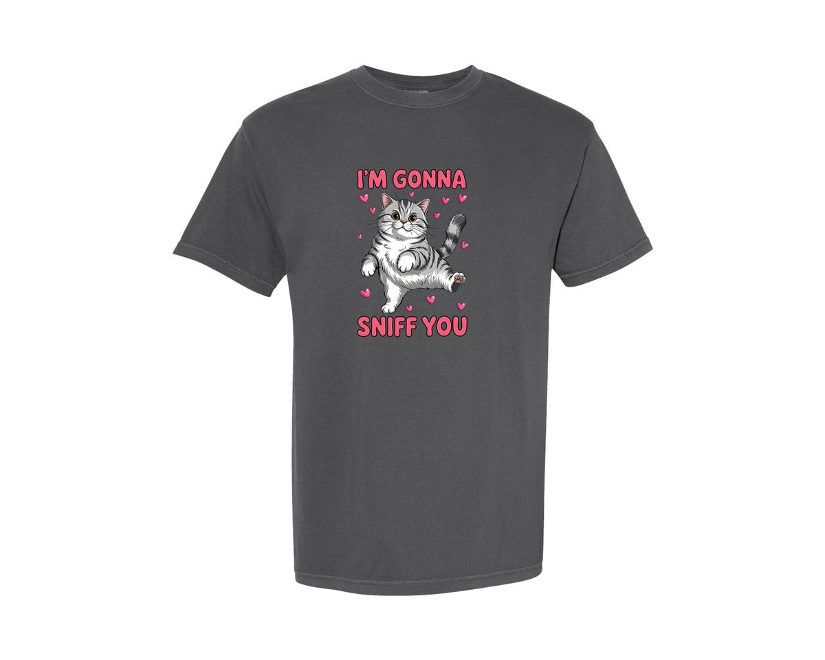 brand:Comfort Colors|color:Pepper|Im Gonna Sniff You Valentines Graphic T-Shirt
