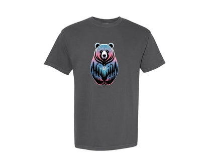 brand:Comfort Colors|color:Pepper|Retro Forest Bear Vintage Wildlife Graphic T-Shirt