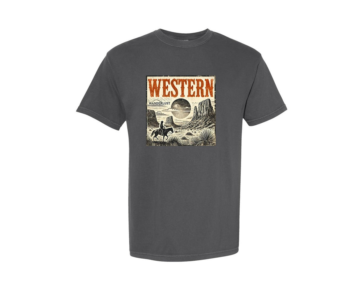 brand:Comfort Colors|color:Pepper|American Western Country Cowboy Graphic T-Shirt